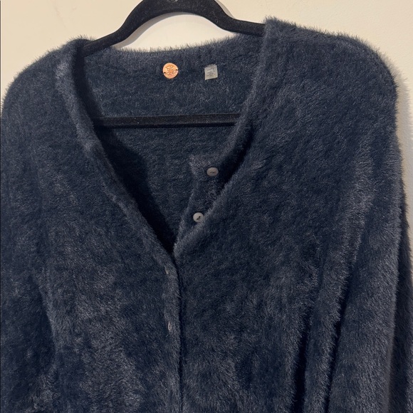 Free People One Oversized Fuzzy Allegra Cardi in Black - XS - Picture 3 of 5